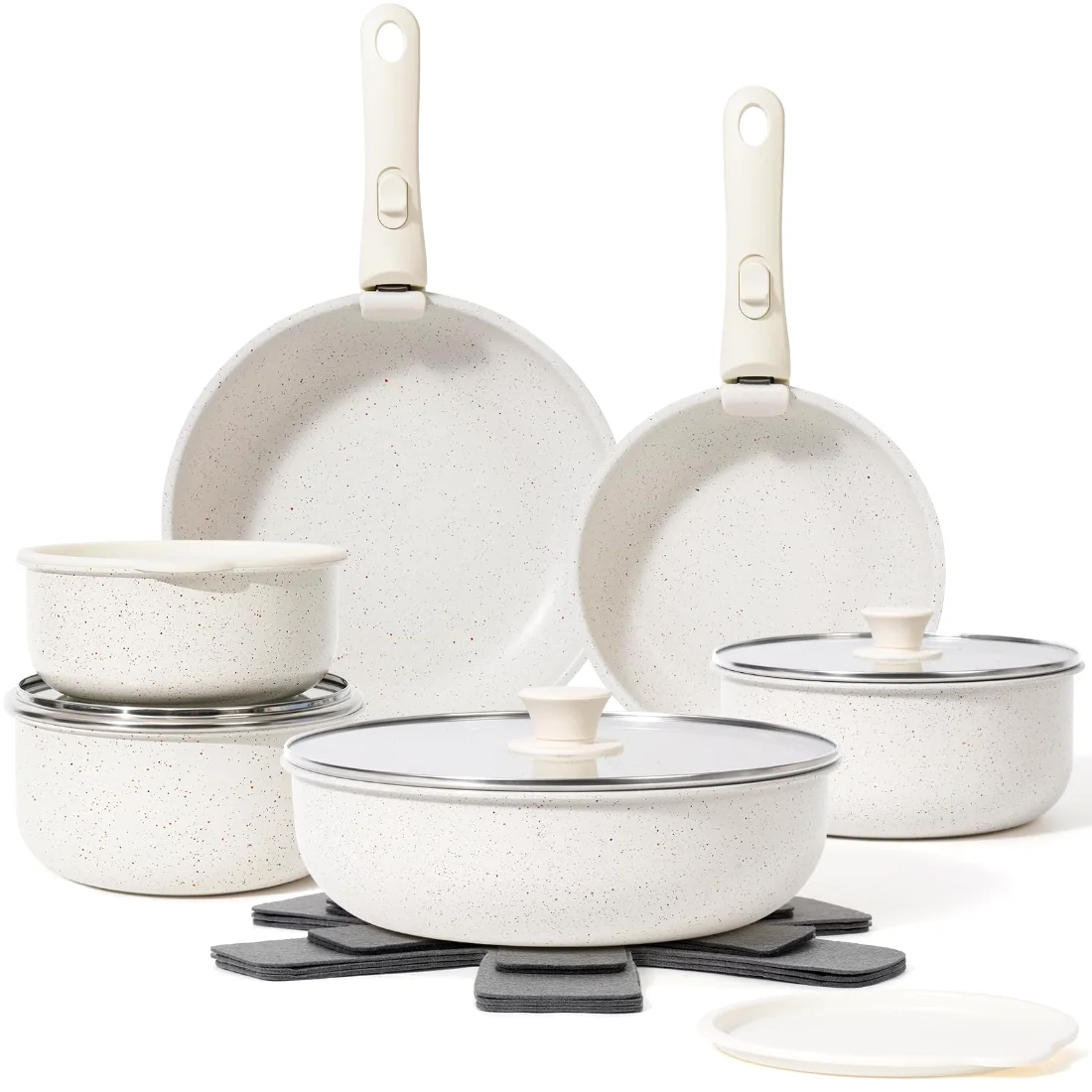 SODAY 18-Piece Detachable-Handle Set, White