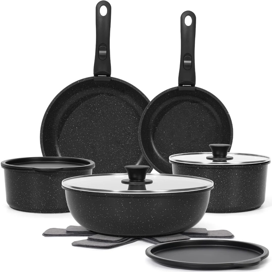 SODAY 15-Piece Detachable-Handle Set, Black
